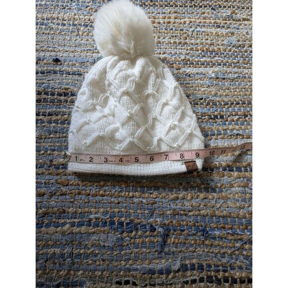 C.C Soft Warm All Over Pearl Crochet Pom Beanie Winter Hat Quiet Luxury Winter - Picture 5 of 7